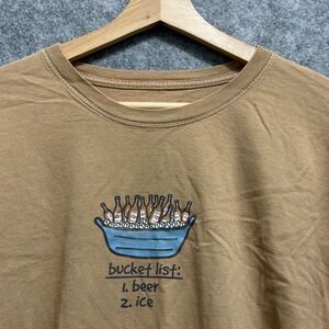Positivitees Long Sleeve Shirt Mens 2XL Brown Beer Bucket List Graphic Tee